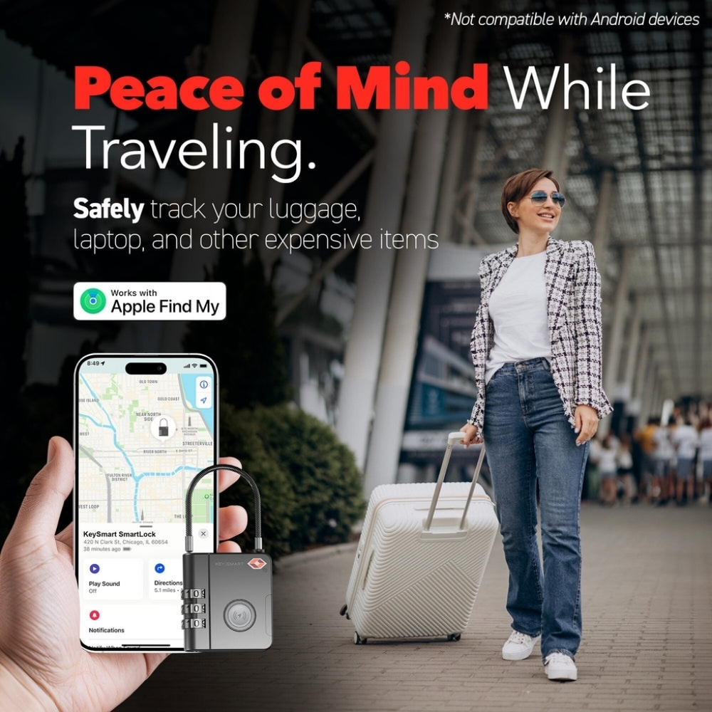 SmartLock Tracking DeviceWorks With Apple Find My App TSA Compatible Lock - Picture 2 of 7